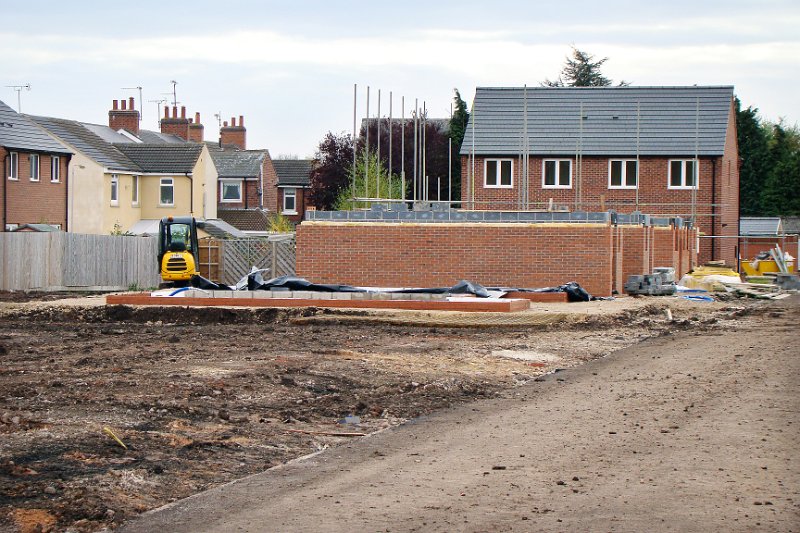 562-New.jpg - 562-New house building begins at the junction of West Street North and Hewett Street adjacent to the Bellway Sales Office.