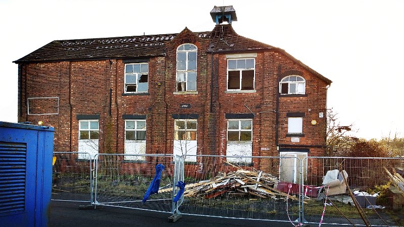 693-The demolition.jpg - 693-The demolition of the Warsop Vale School continues.