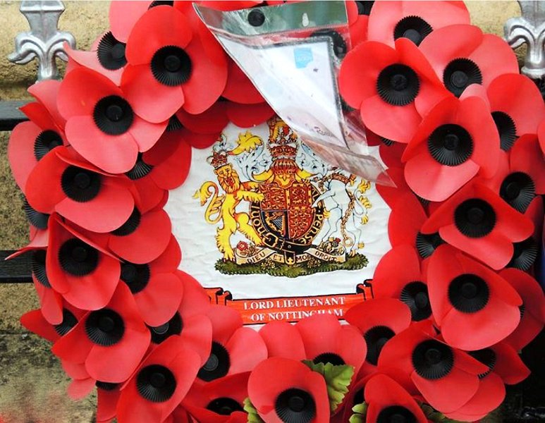 833-FB.jpg - 833-A close up view of the wreath laid by the High Sheriff of Nottinghamshire.